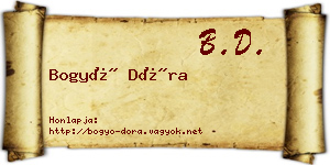 Bogyó Dóra névjegykártya